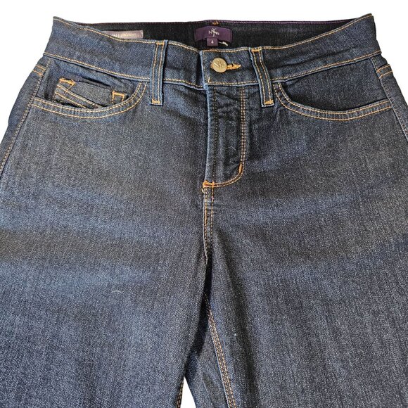 NYDJ Marilyn Straight leg Dark Wash Jean's Pants size 4 - Picture 9 of 13
